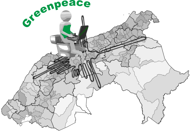 Atentado a las líneas de Nasca por Greenpeace